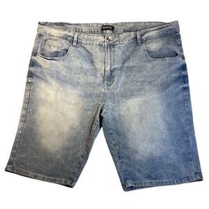 Southpole Men's Bermuda Stretch Denim Jean Shorts Blue Size 48 Casual